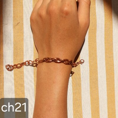 دستبند مسی زنانه مدل شنل CH21